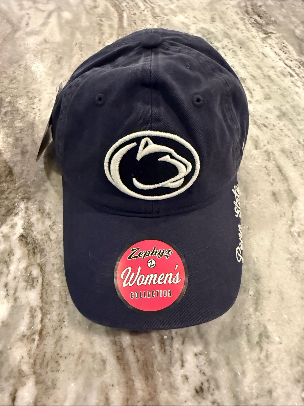 Zephyr Navy Women's Baseball Hat with White Embroidered Logo NWT